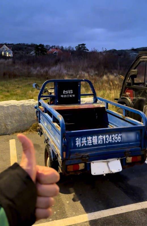 皇冠球盘app_游客在瑞典小岛偶遇中国电动“三蹦子”：纳闷怎么运过去的皇冠球盘app，车主还是外国人